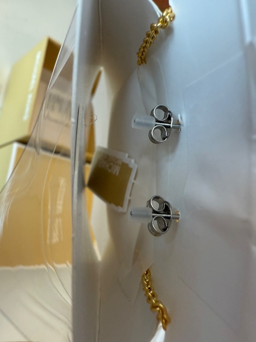 New Michael Kors Set of Gold tone Heart Shape Crystal Necklace & Earrings - Picture 9 of 15